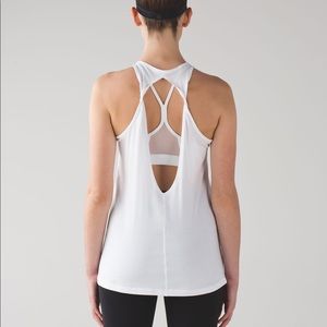 Lululemon White Trapeze Tank sz 8